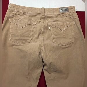 Levi's Womens 505 Straight Leg TAN BEIGE Corduroy Pants Size 12M stretchy Cotton